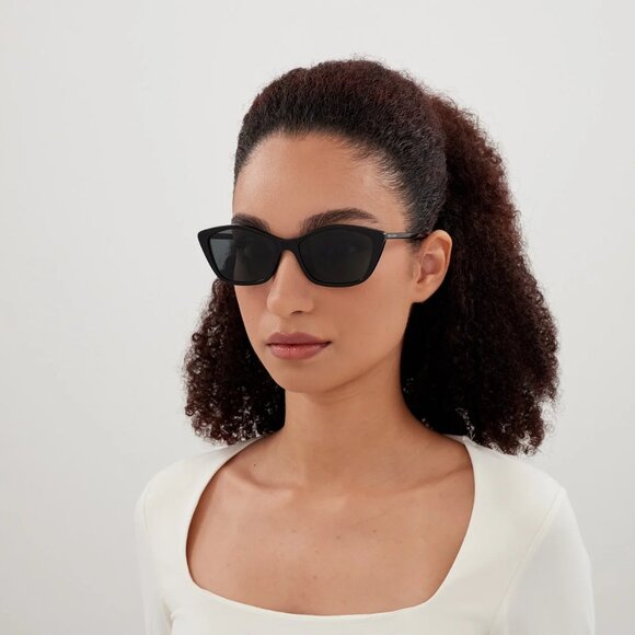 NEW SL775 001 SAINT LAURENT SUNGLASSES WOMEN GEOMETRIC BLACK EYEWEAR - Picture 4 of 5